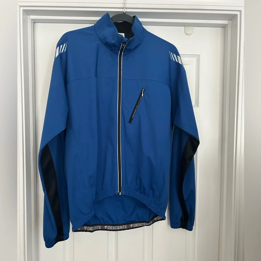 Descente Blue‎ Hooded Windbreaker Jacket Mens Size M